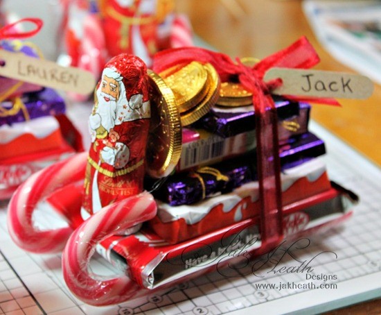 gifts to make at home candy sleighs