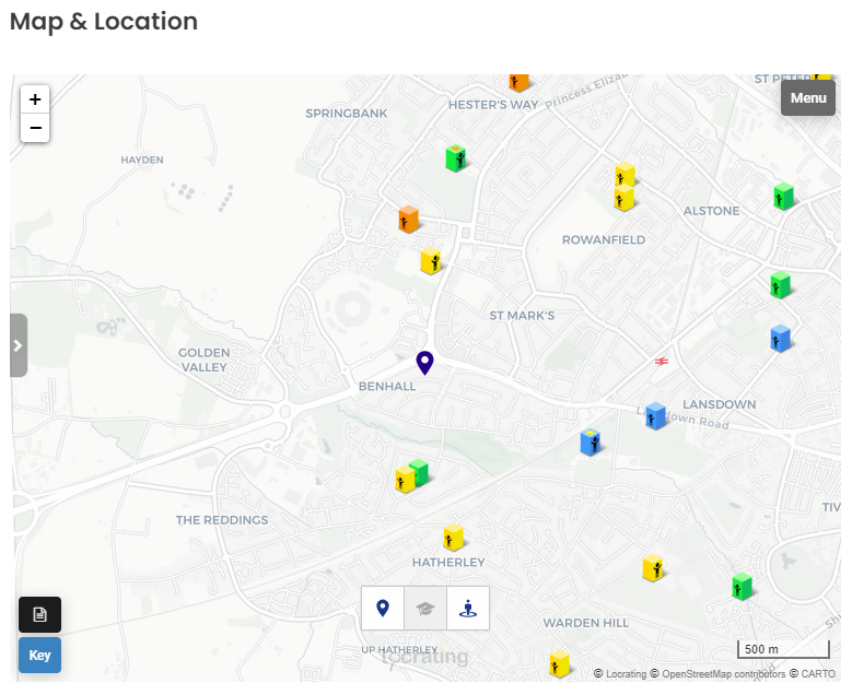 school location map cheltenham