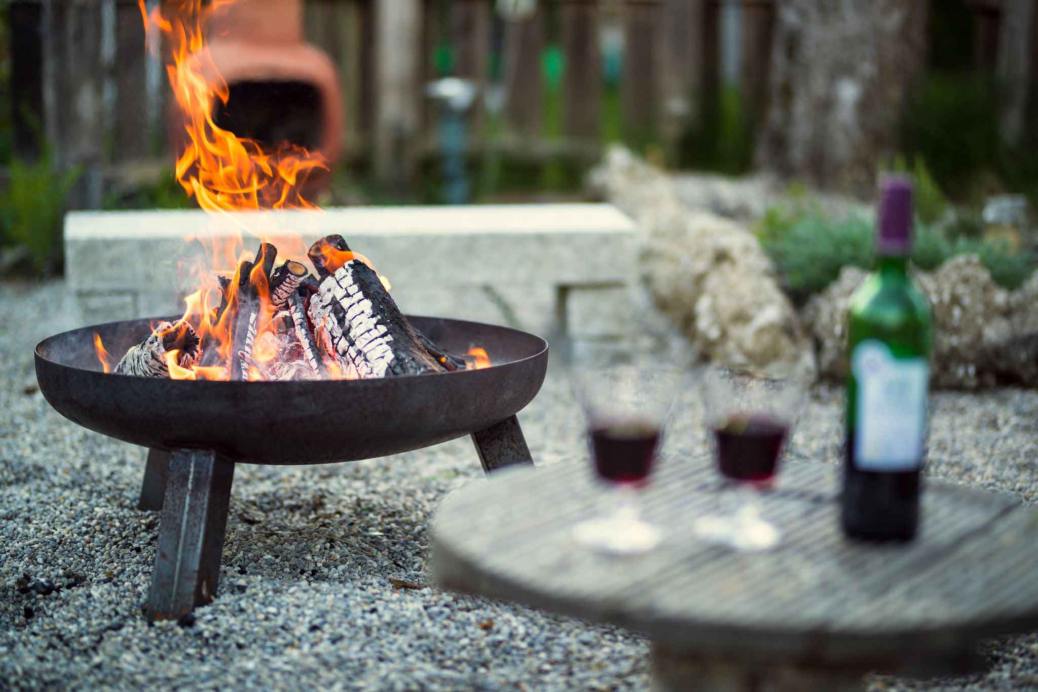 outdoor entertaining fire pits
