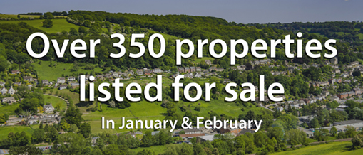 Over 350 properties listed for sale