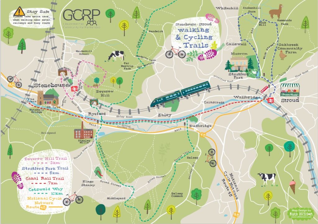 stroud Walking cycling map